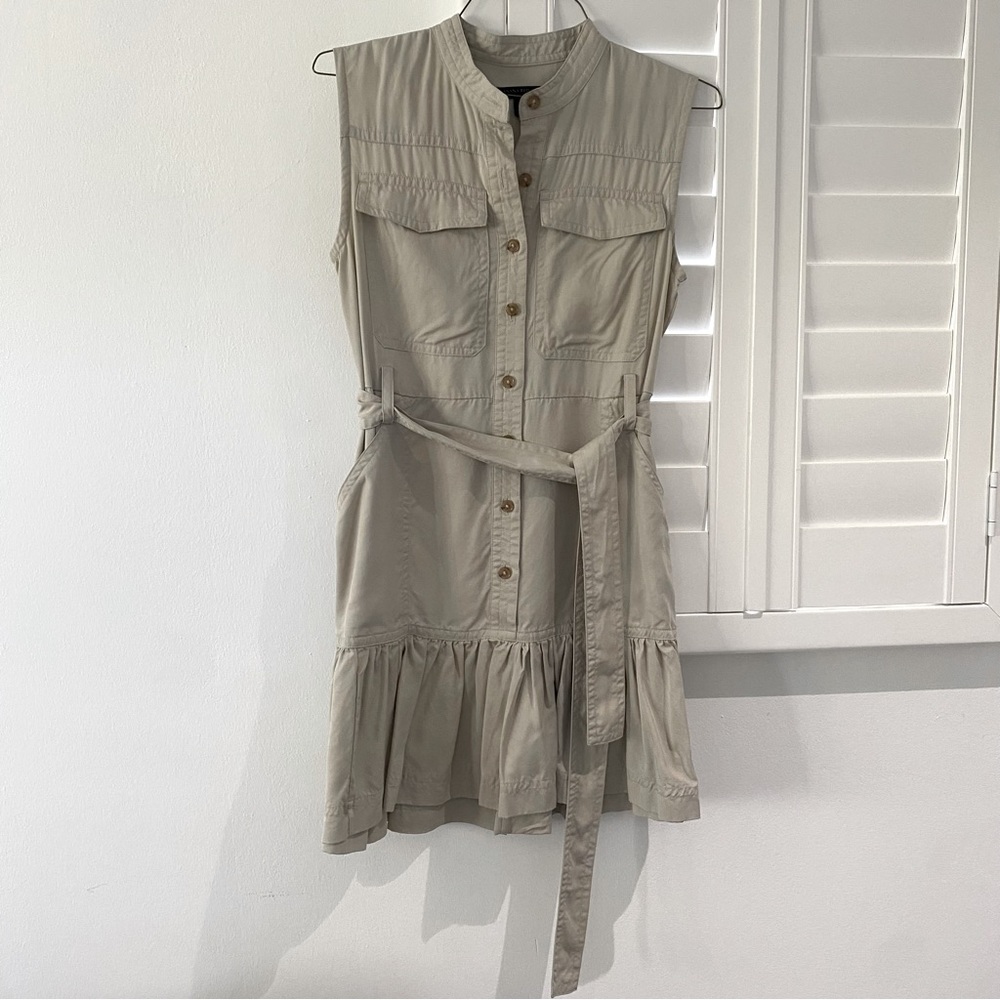 NWOT!! Banana Republic khaki Petit utility mini shirt dress